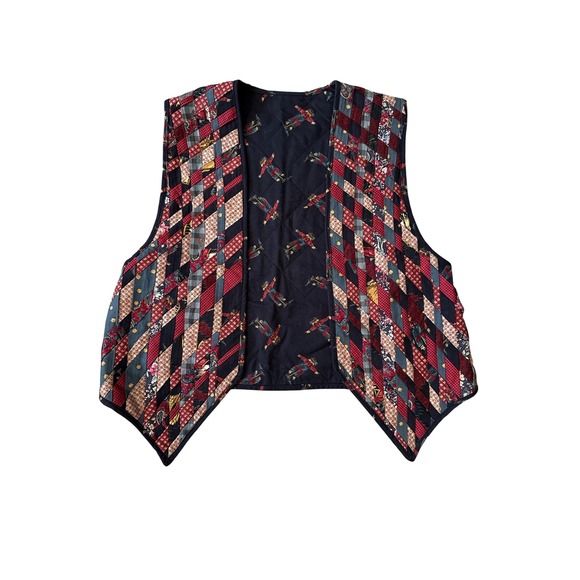 Unbranded Jackets & Blazers - Unbranded Quilted Harvest Patchwork Vest Womens med Multicolor Good Folk Art